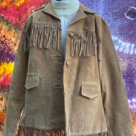 red star Jackets & Coats Vintage Suede Fringe Jacket Poshmark